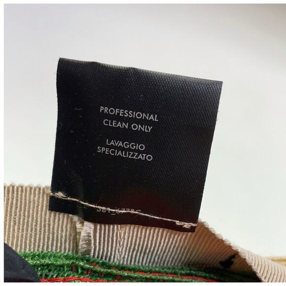 AUTH GUCCI Straw Fedora Hat Red Green Web Stripe Unisex Size Medium - Picture 7 of 9